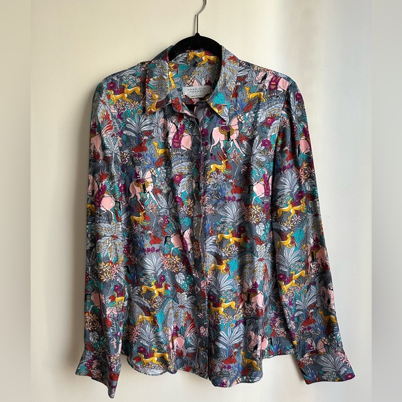 Gabriela Hearst Silk Printed Button Down Blouse - Picture 1 of 5